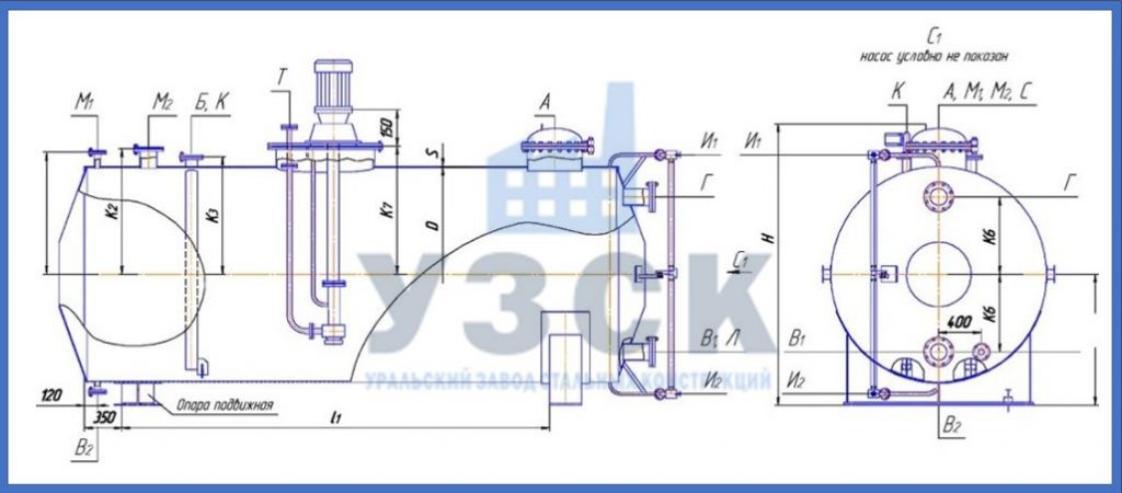 Чертеж емкости ГКК в Оренбурге